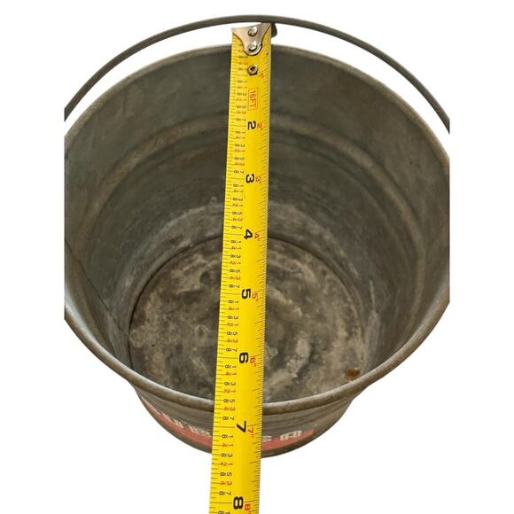 Cubasa 5 INCH Galvanized Steel Bucket PAIL Farm Architectural 3 Liter Vintage - Picture 8 of 8